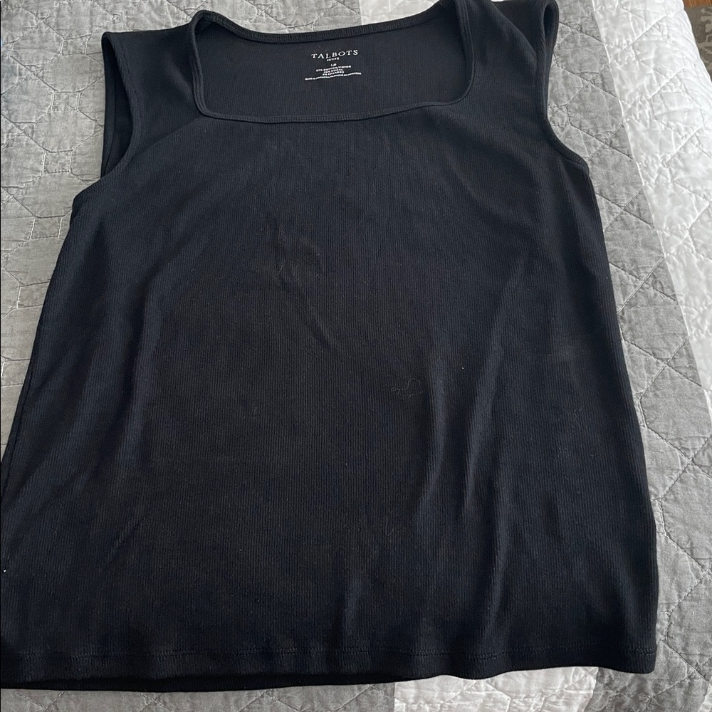Talbots Petite Black Knit Top